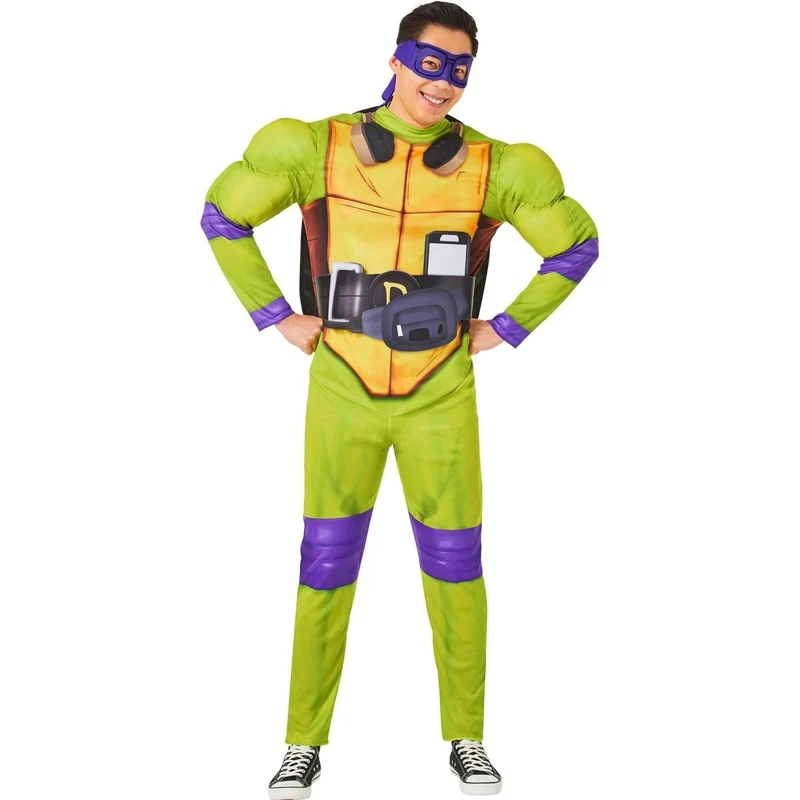 Teenage Mutant Ninja Turtles Donnie Costume for Adults, Jumpsuit, Shell and Mask