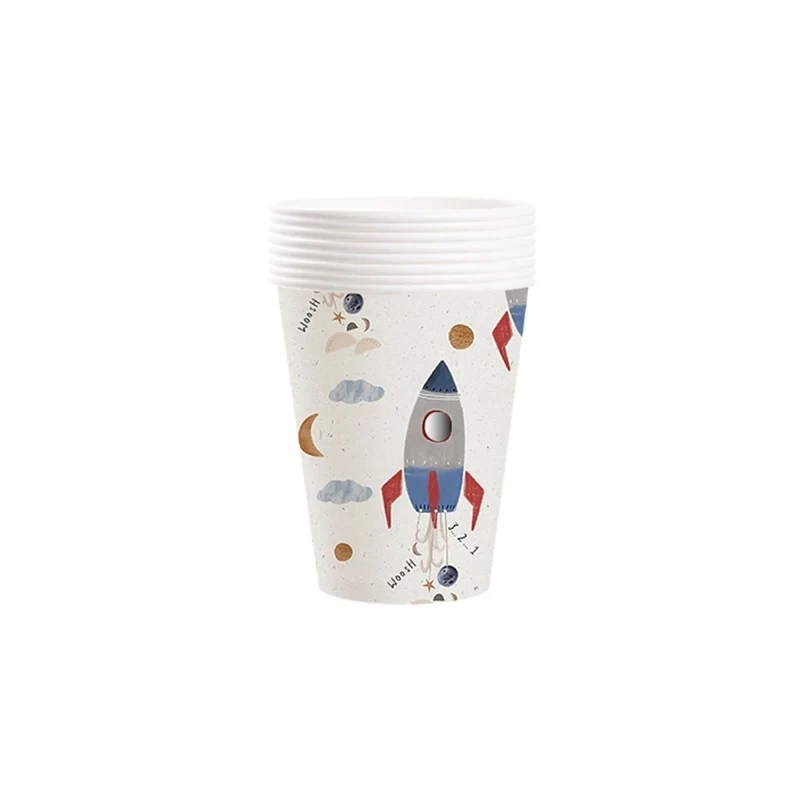 Rocket Blast Birthday Paper Cups, 9 Oz, 8 Count