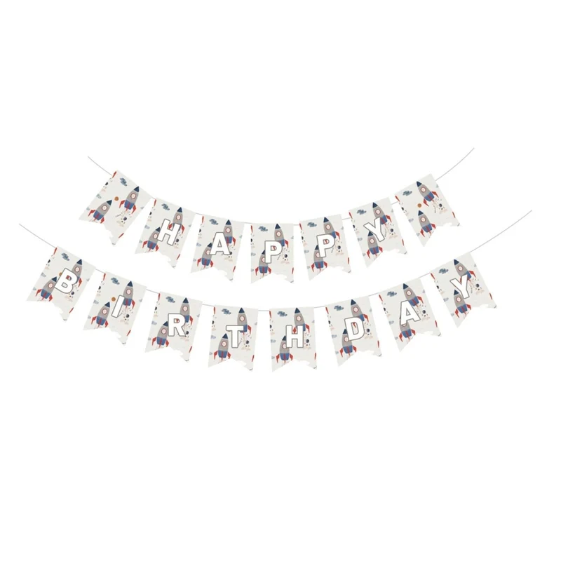 Rocket Blast Happy Birthday Paper Banner, 118 Inches, 1 Count