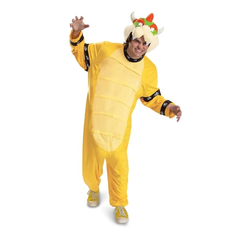 Bowser Jumpsuit Costume for Adults, Super Mario Bros, Jumpsuit and Headpiece