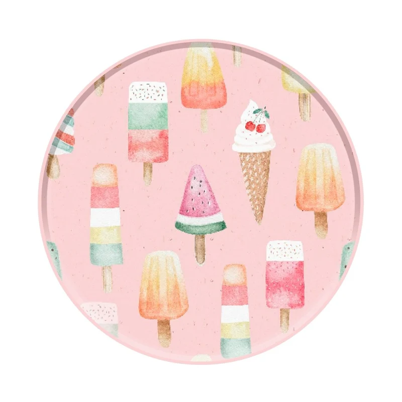 Frosty Delight Birthday Large Round Lunch Paper Plates, 9 Inches, 8 Count