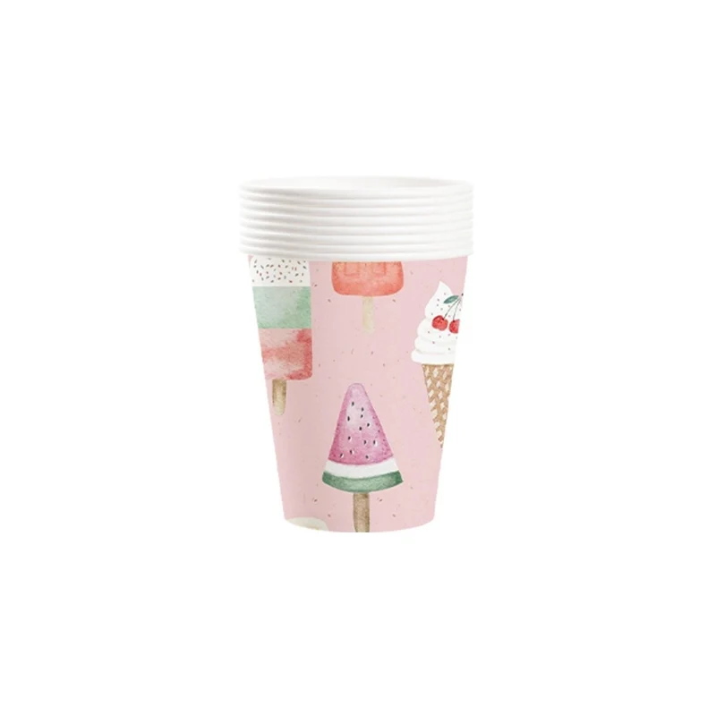 Frosty Delight Birthday Paper Cups, 9 Oz, 8 Count