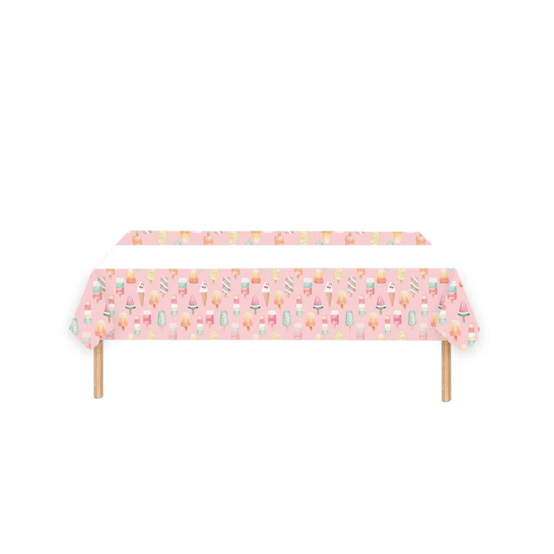Frosty Delight Birthday Rectangular Paper Table Cover, 47 x 70 Inches, 1 Count