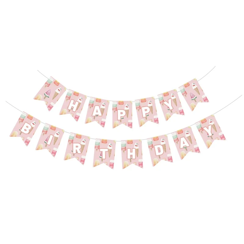 Frosty Delight Happy Birthday Paper Banner, 118 Inches, 1 Count