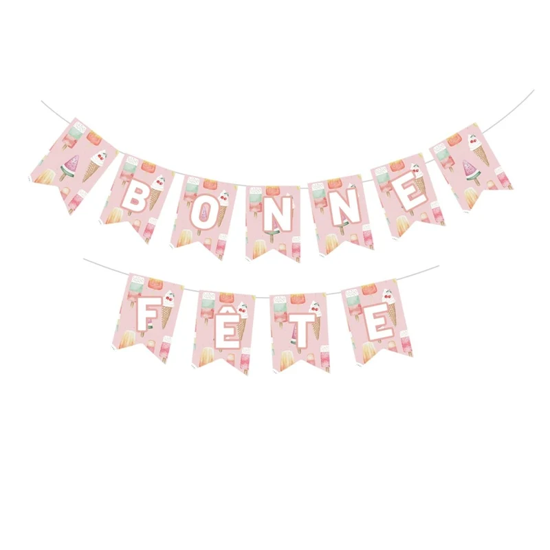 Frosty Delight "Bonne Fête" Paper Banner, 118 Inches, 1 Count