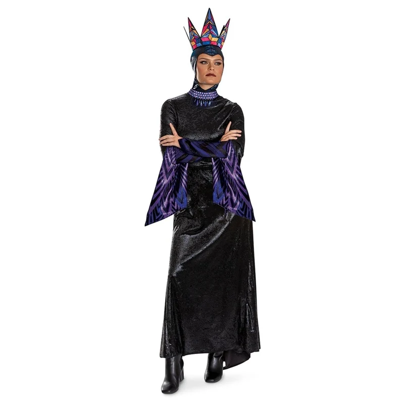 Evil Queen Deluxe Costume for Adults, Snow White, Dress and Hood with Crown