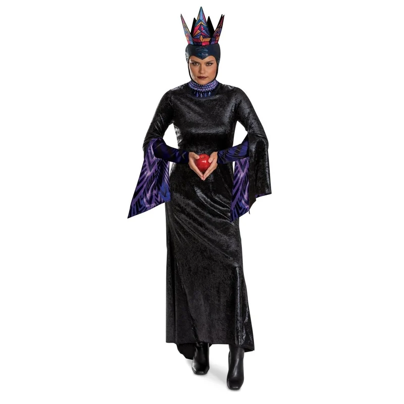 Evil Queen Deluxe Costume for Adults, Snow White, Dress and Hood with Crown