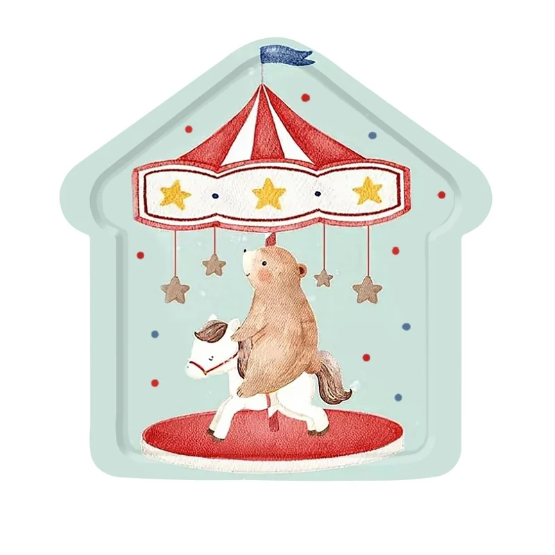 Enchanted Carousel Birthday Large Lunch Paper Plates, 9 Inches, 8 Count