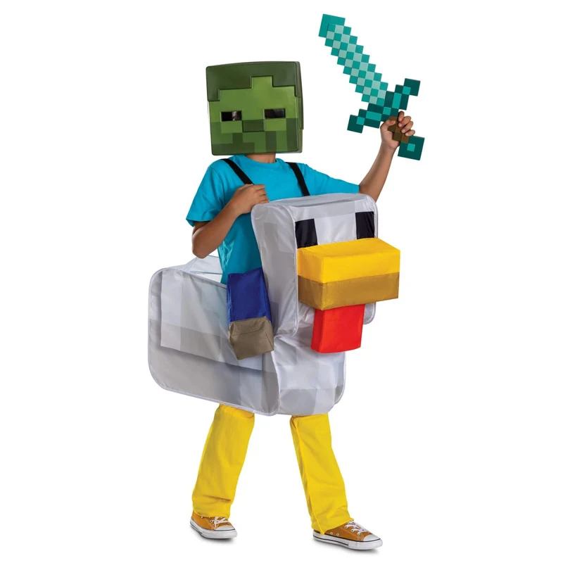 Chicken Jockey Pop Out Costume for Kids, Minecraft