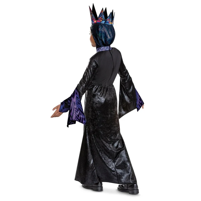 Evil Queen Deluxe Costume for Kids, Snow White, Dress and Hood with Crown