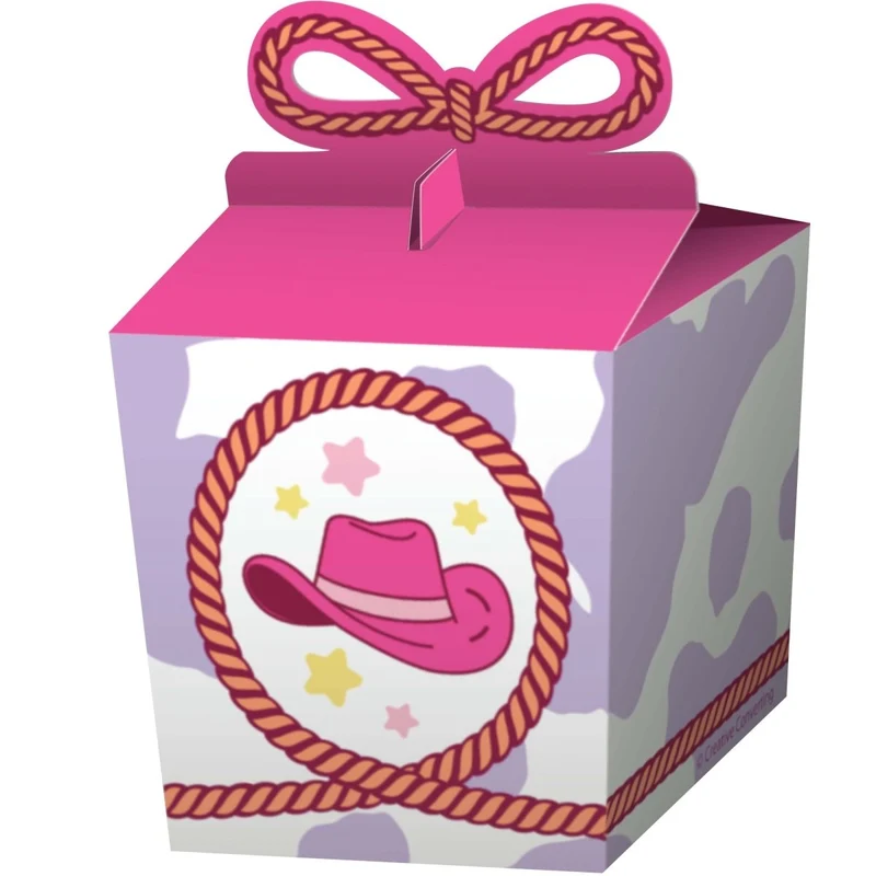 Boots and Bows Birthday Treat Boxes, 8 Count