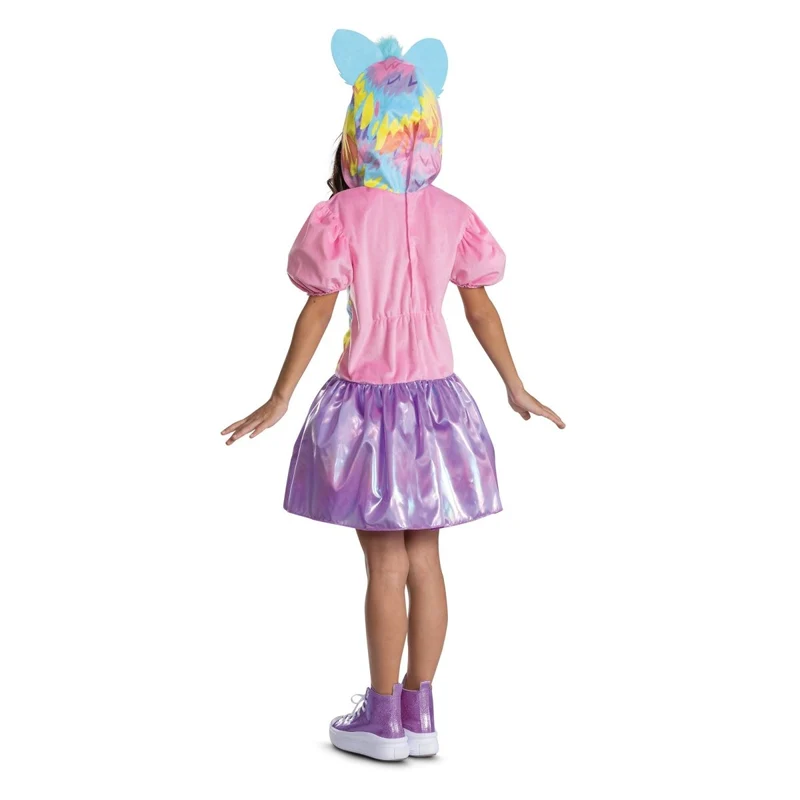 Furby Tie Dye Dress Costume for Kids, Hooded Dress