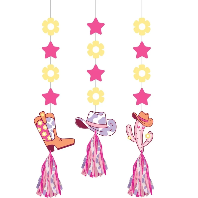 Boots and Bows Birthday Hanging Cutouts, 5 Count
