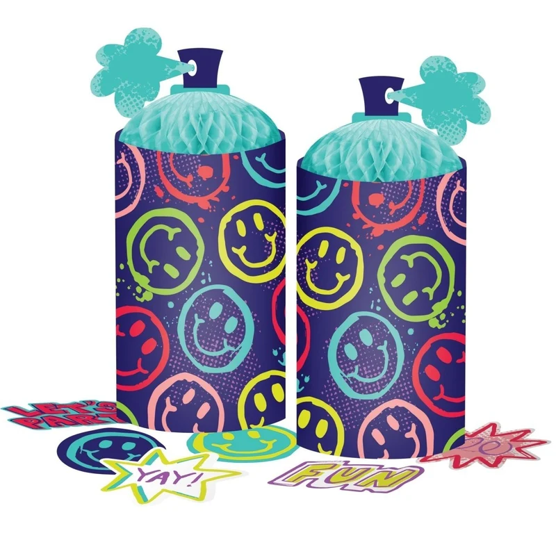 Graffiti Party Birthday Honeycomb Centerpiece Kit, 1 Count