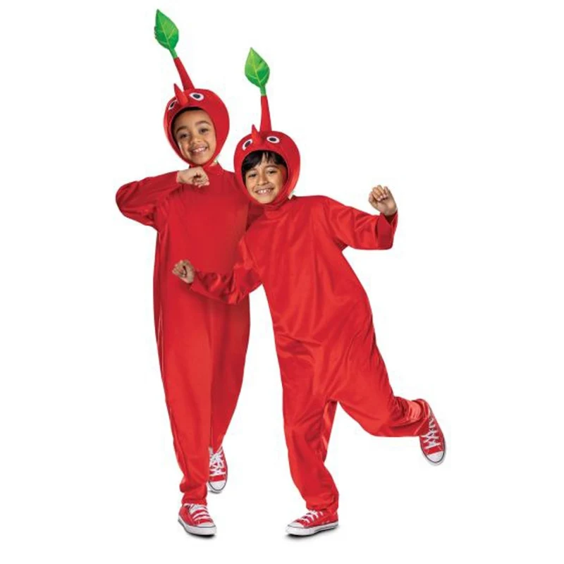 Red Pikmin Classic Costume for Kids, Nintendo, Jumpsuit and Headpiece