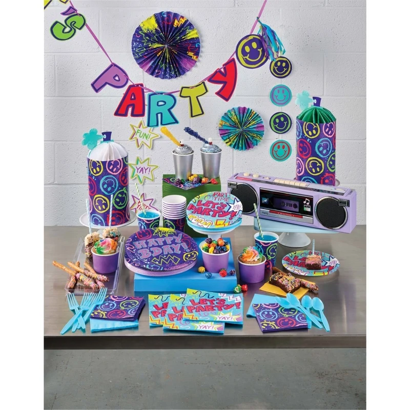 Graffiti Party Birthday "Let's Party" Banner, 96 Inches, 1 Count
