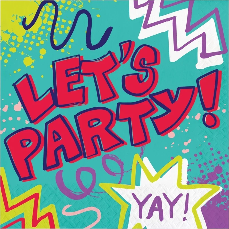 Graffiti Party Birthday Large Lunch Napkins, 16 Count