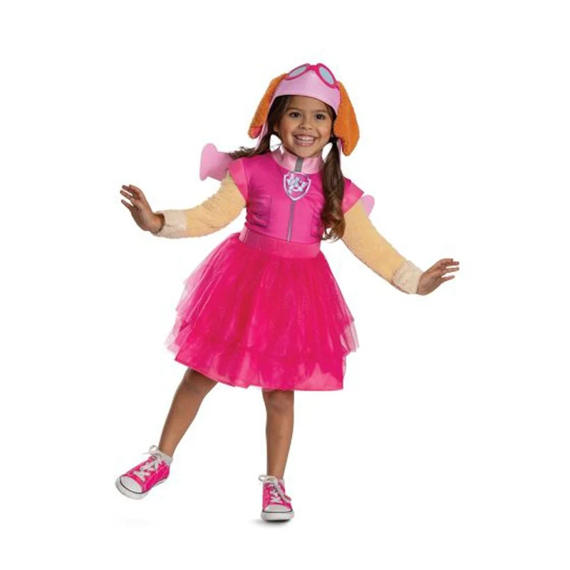 Skye Deluxe Costume for Toddlers, Paw Patrol, Dress with Pack and Headpiece