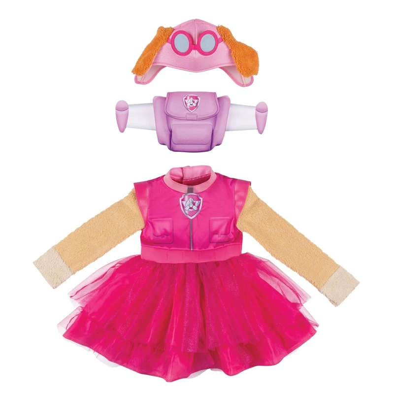 Skye Deluxe Costume for Toddlers, Paw Patrol, Dress with Pack and Headpiece