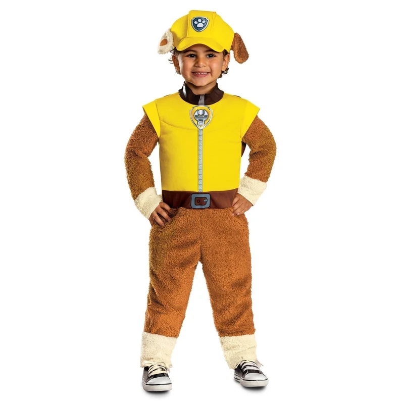 Rubble Deluxe Costume for Toddlers, Paw Patrol, Jumpsuit with Tail and Headpiece